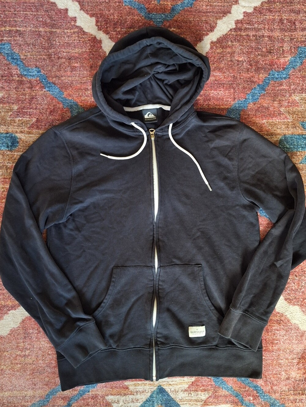 Quiksilver Men’s Black Zip-Up Hoodie